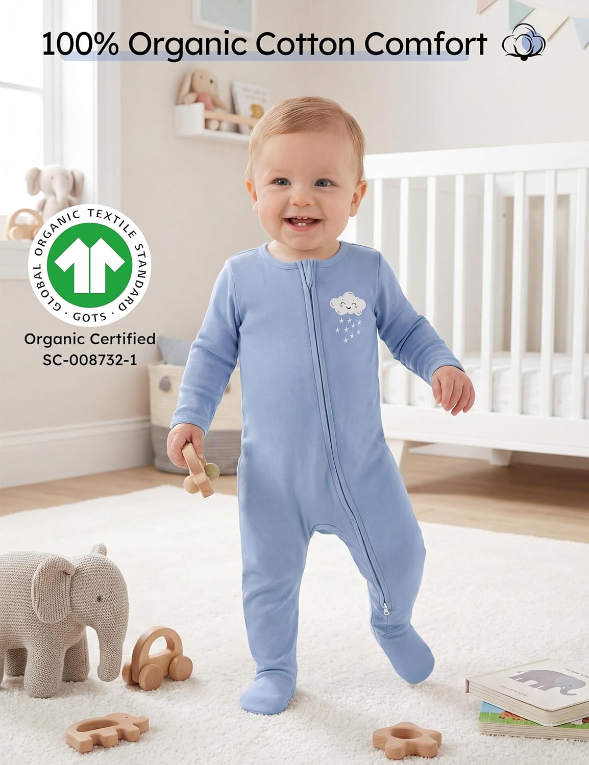 Baby Pajamas 100% Organic Cott - огляд і ціна Baby Products Organic