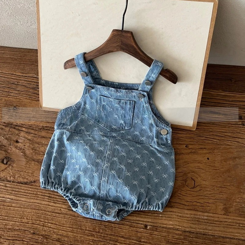 Baby Girls Bow Printed Denim C - огляд і ціна Baby Products Korean