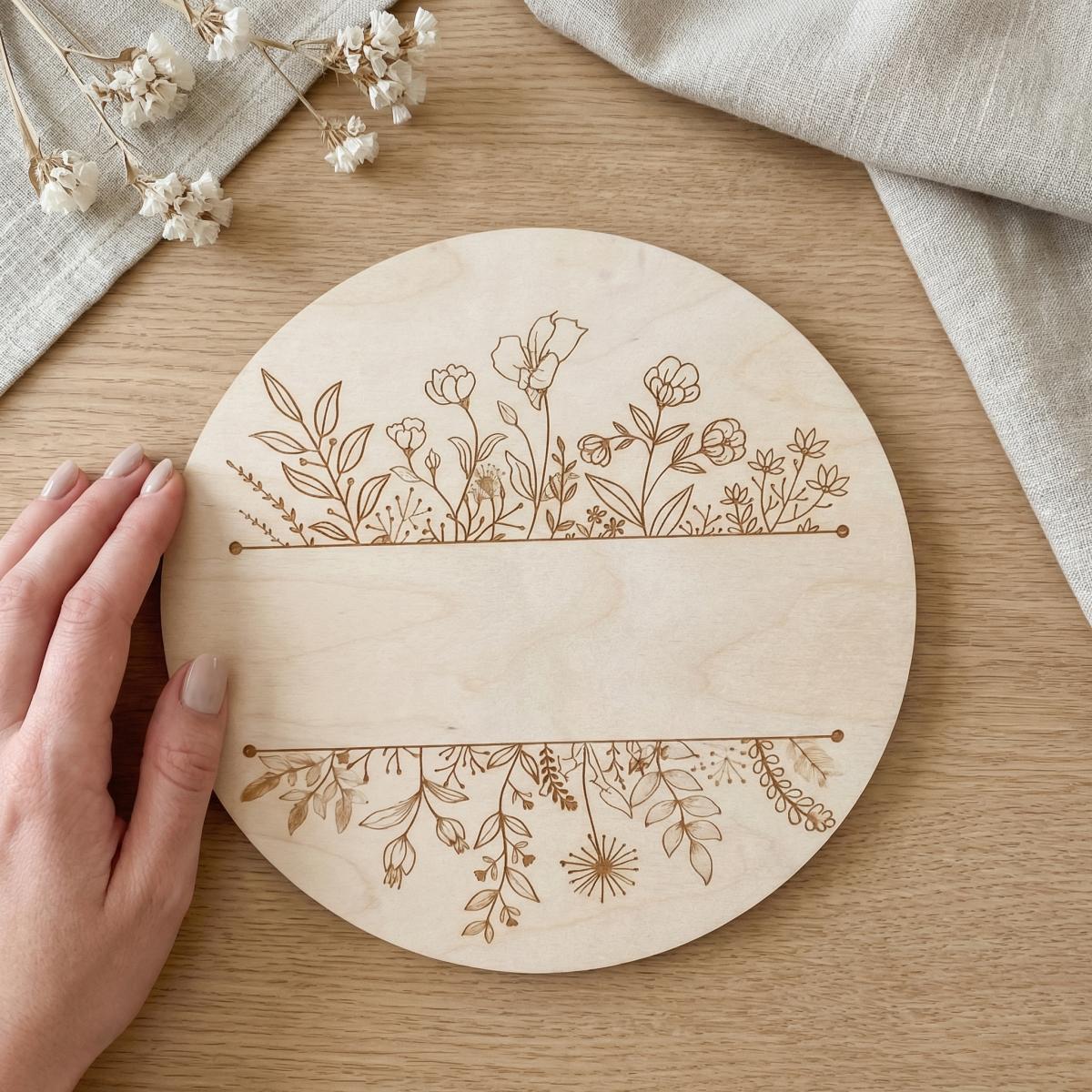 Personalized Floral Round Wood - огляд і ціна Baby Products Gift